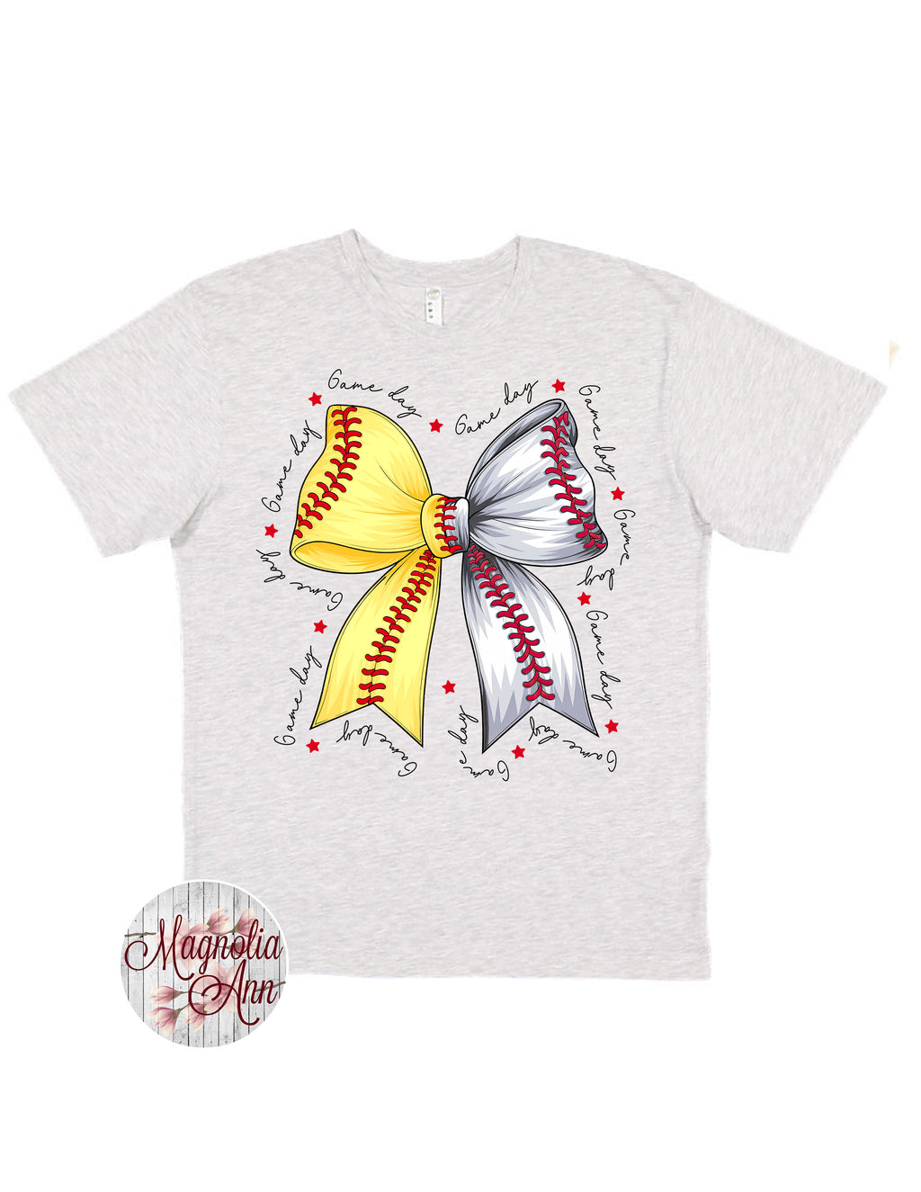 Split Baseball Softball Bow T-Shirt