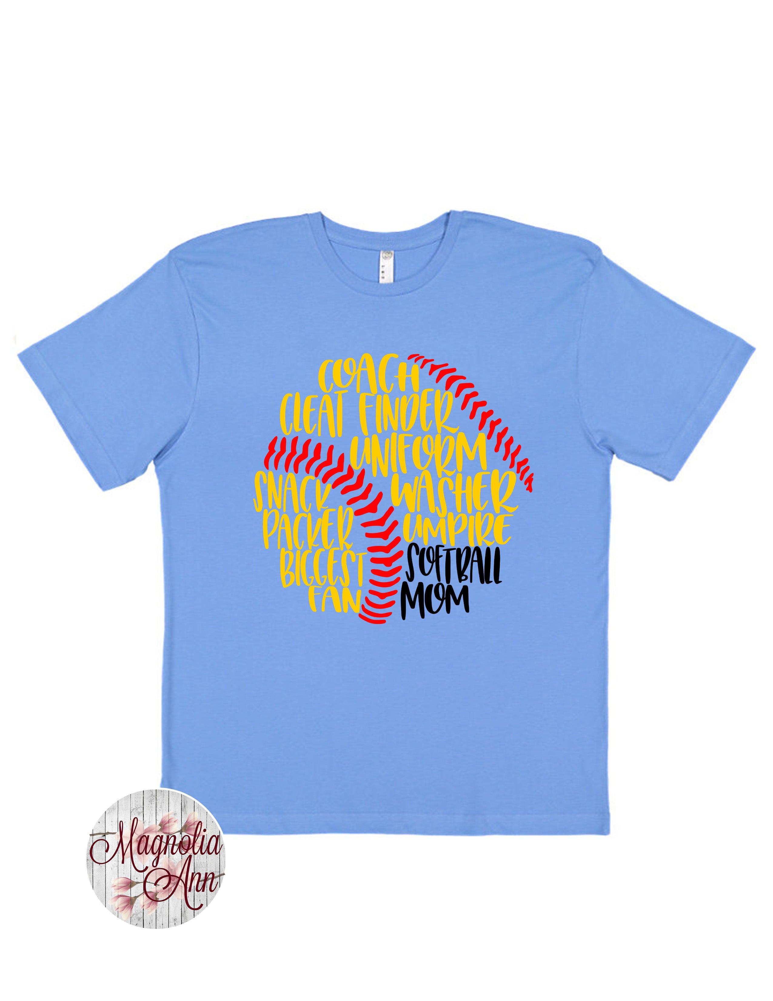 Softball Mom Ball Text Graphic T-Shirt