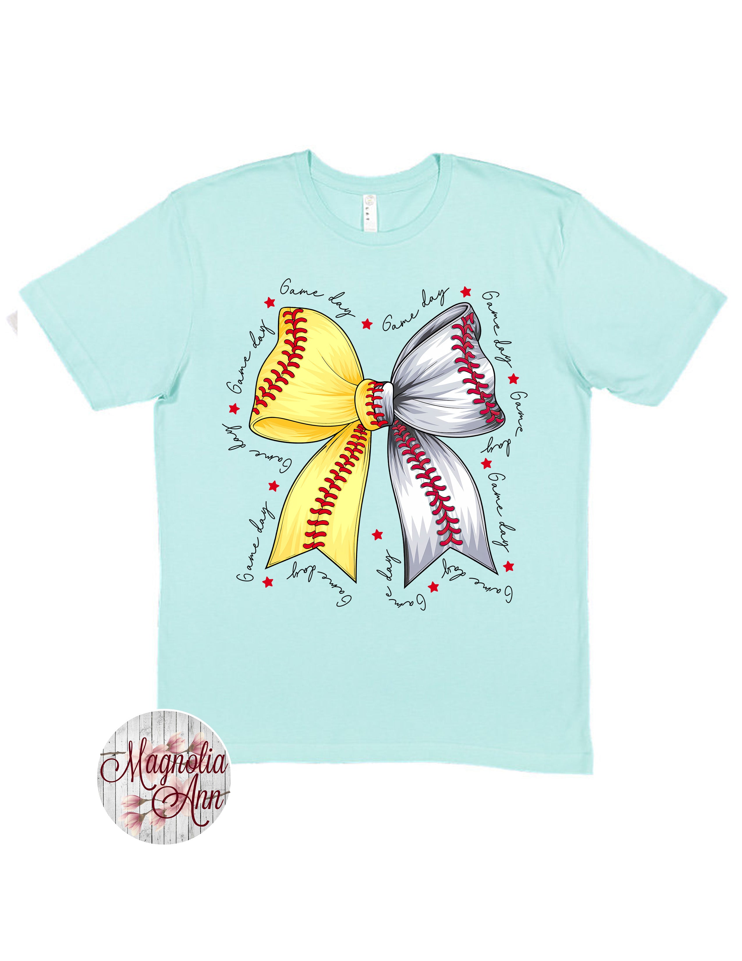 Split Baseball Softball Bow T-Shirt
