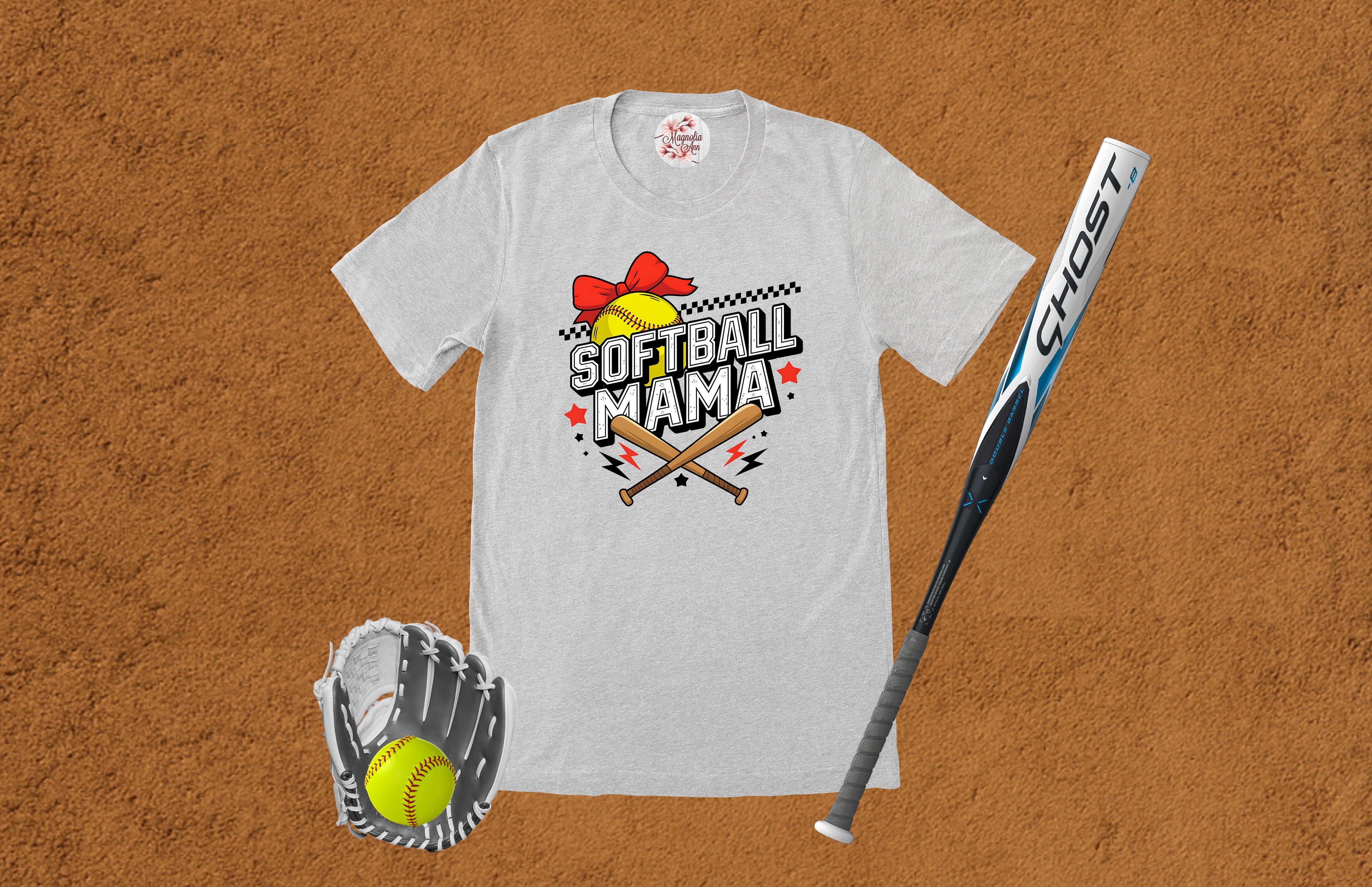 Retro Softball Mama Graphic T-Shirt