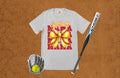 Stacked Softball Mama Bow Graphic T-Shirt