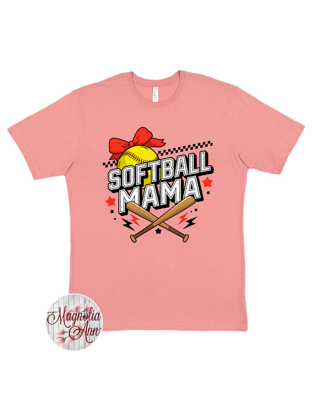 Retro Softball Mama Graphic T-Shirt