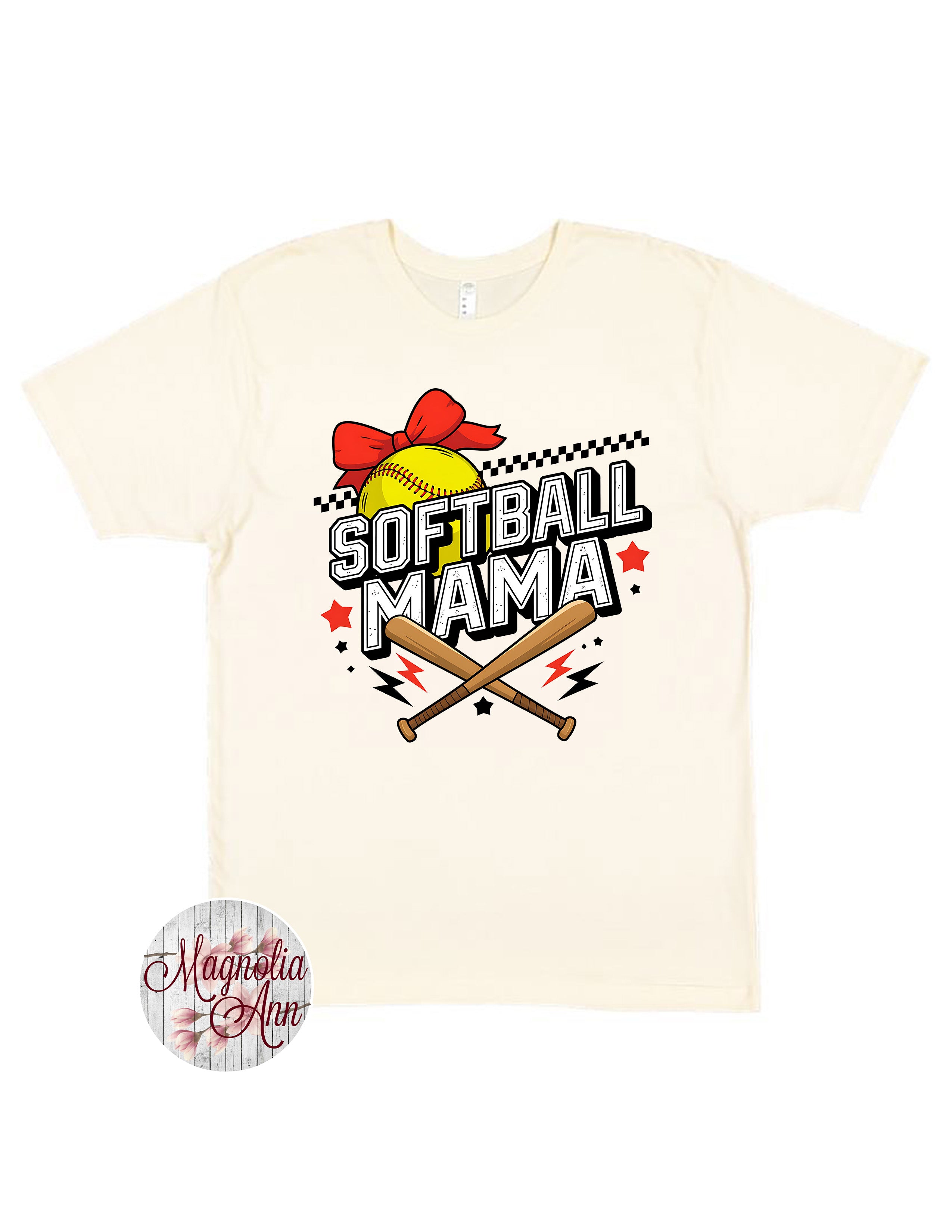Retro Softball Mama Graphic T-Shirt