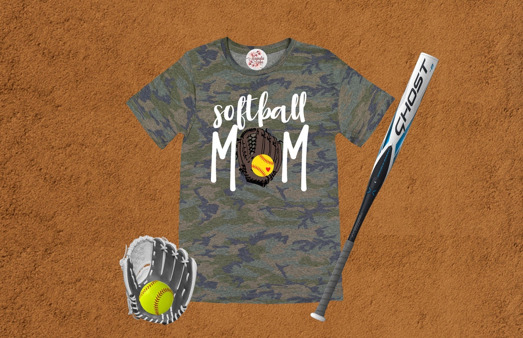 Softball Mom Glove Graphic T-Shirt