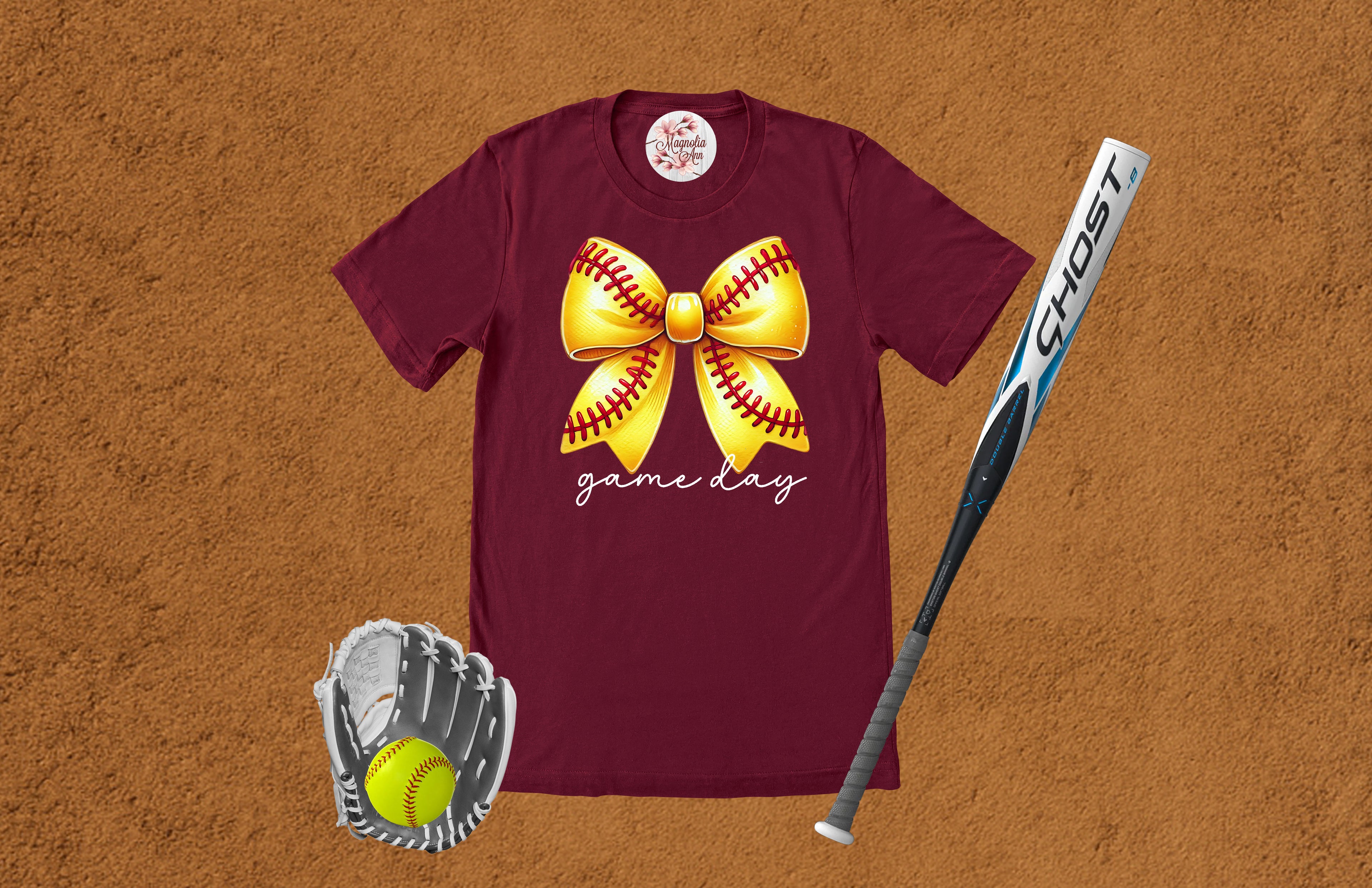 Game Day Softball Bow T-Shirt