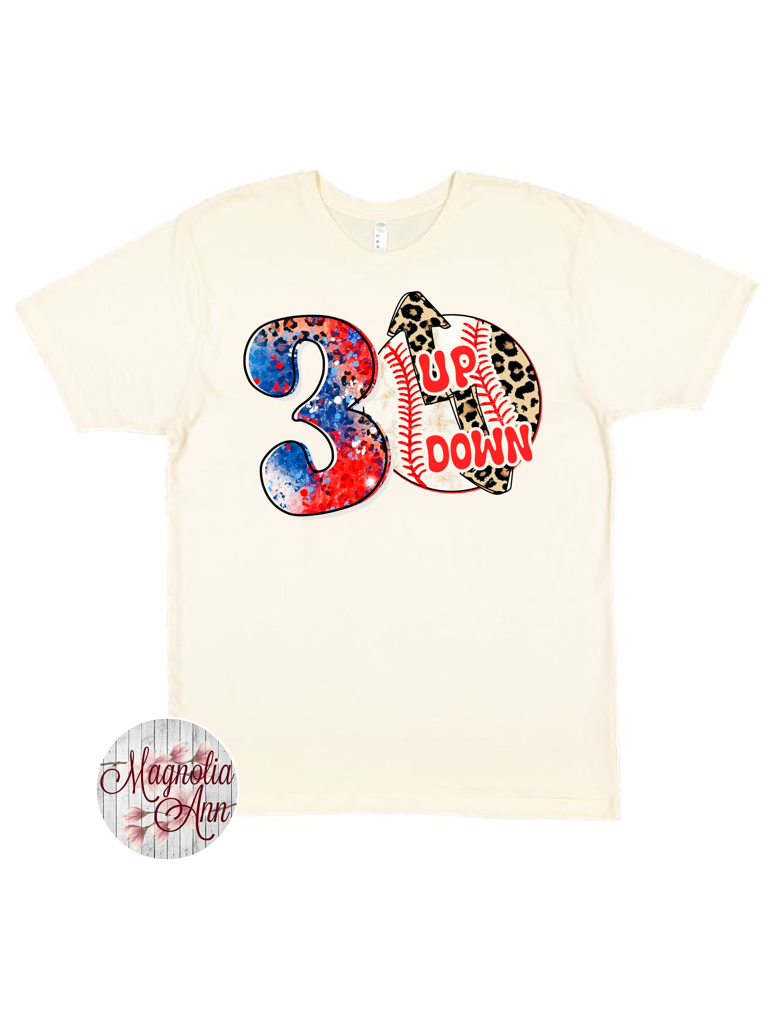 3 Up 3 Down Softball Graphic T-Shirt