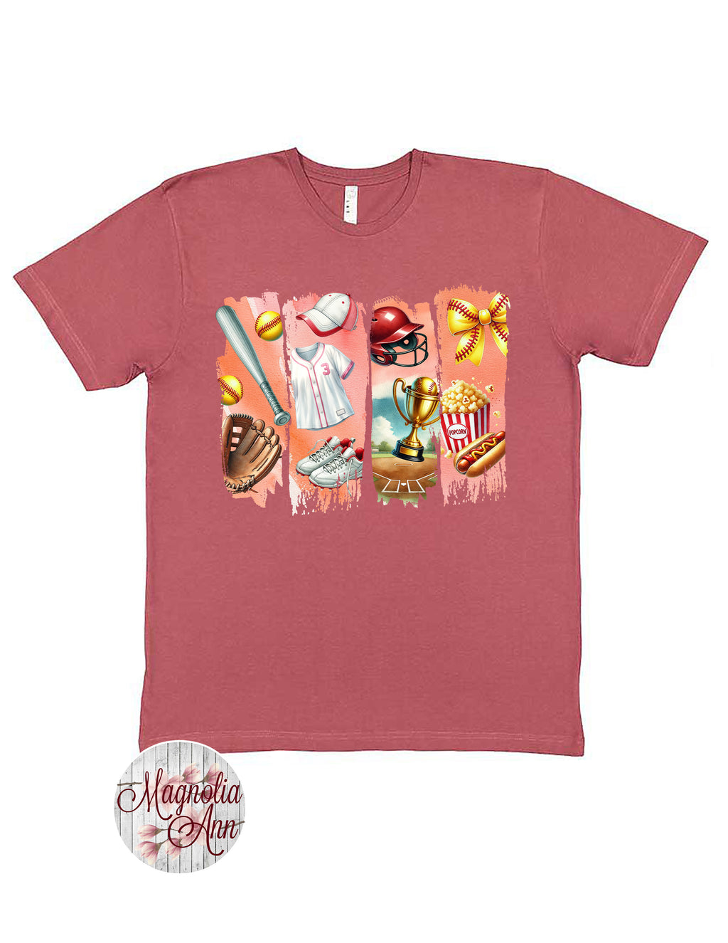 Retro Softball Icons Graphic T-Shirt