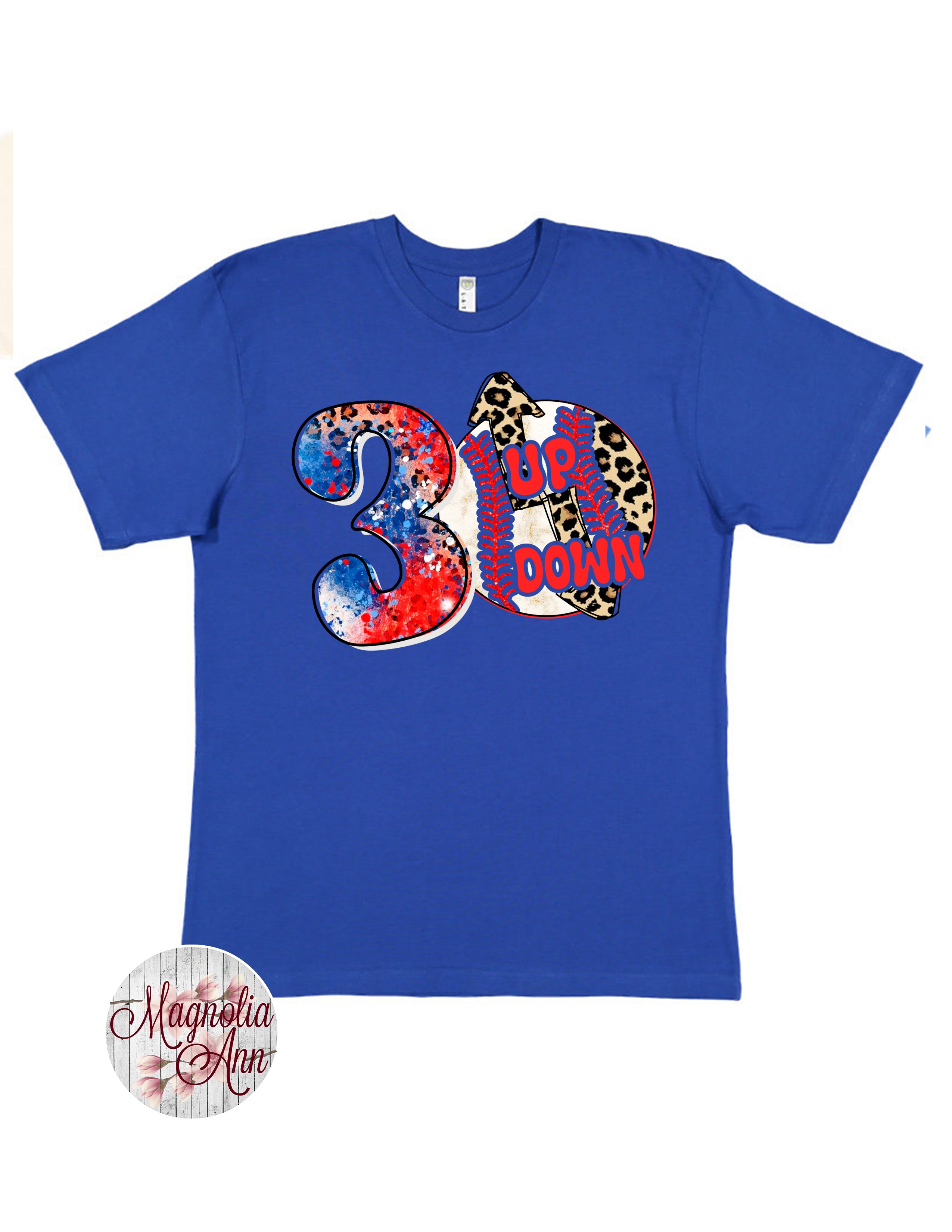 3 Up 3 Down Softball Graphic T-Shirt