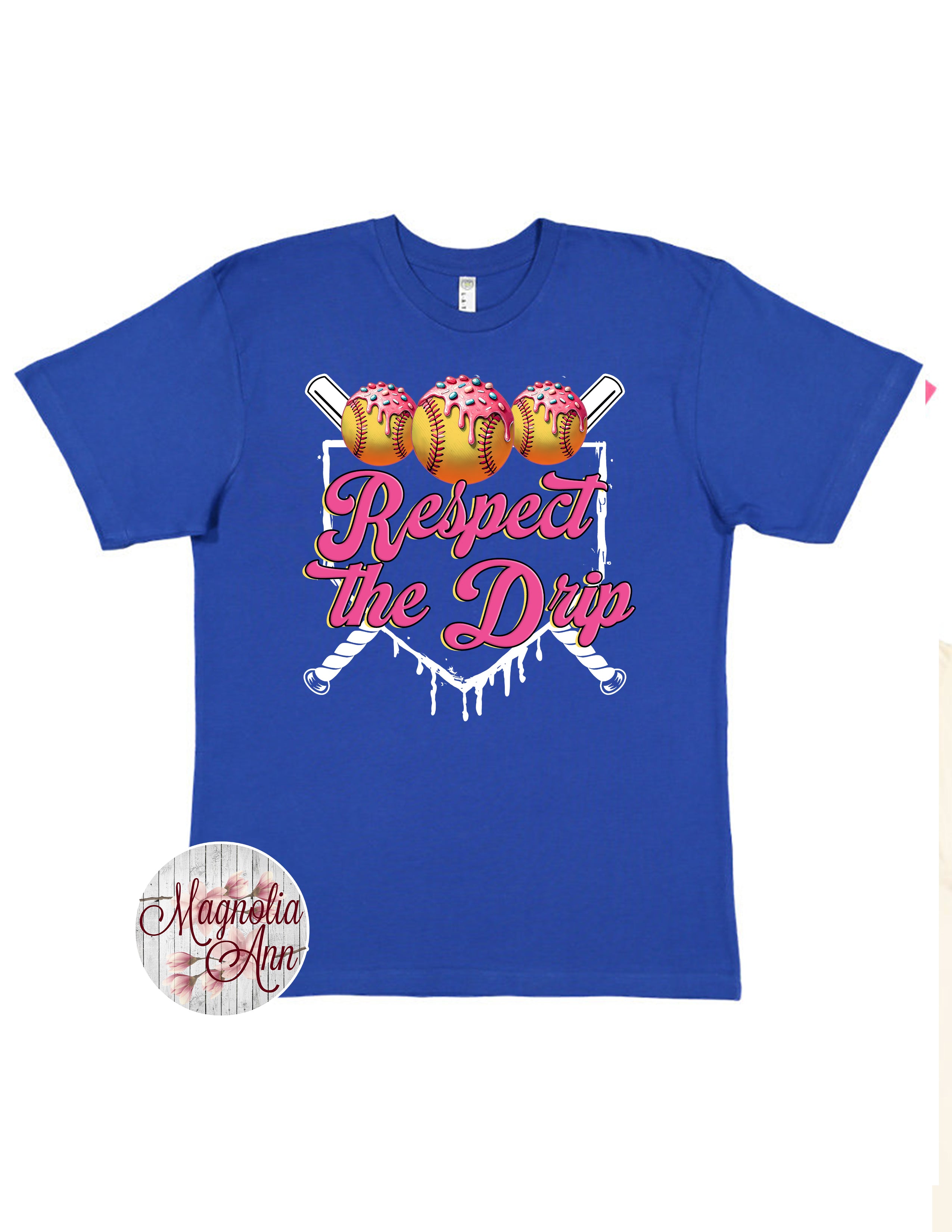 3 Softball Respect the Drip Graphic T-Shirt