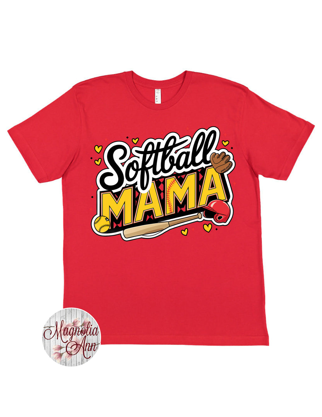 Softball Mama Icons Graphic T-Shirt
