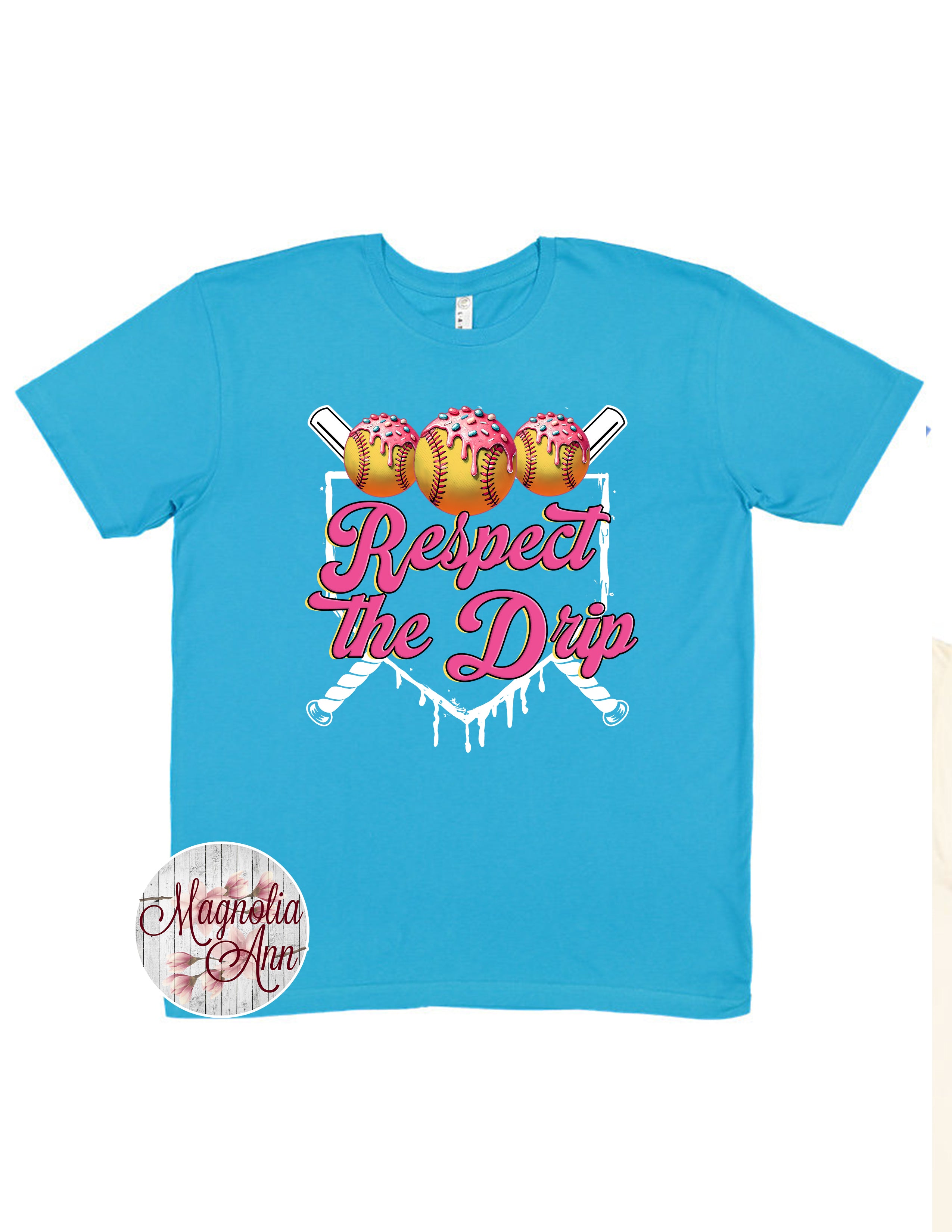 3 Softball Respect the Drip Graphic T-Shirt