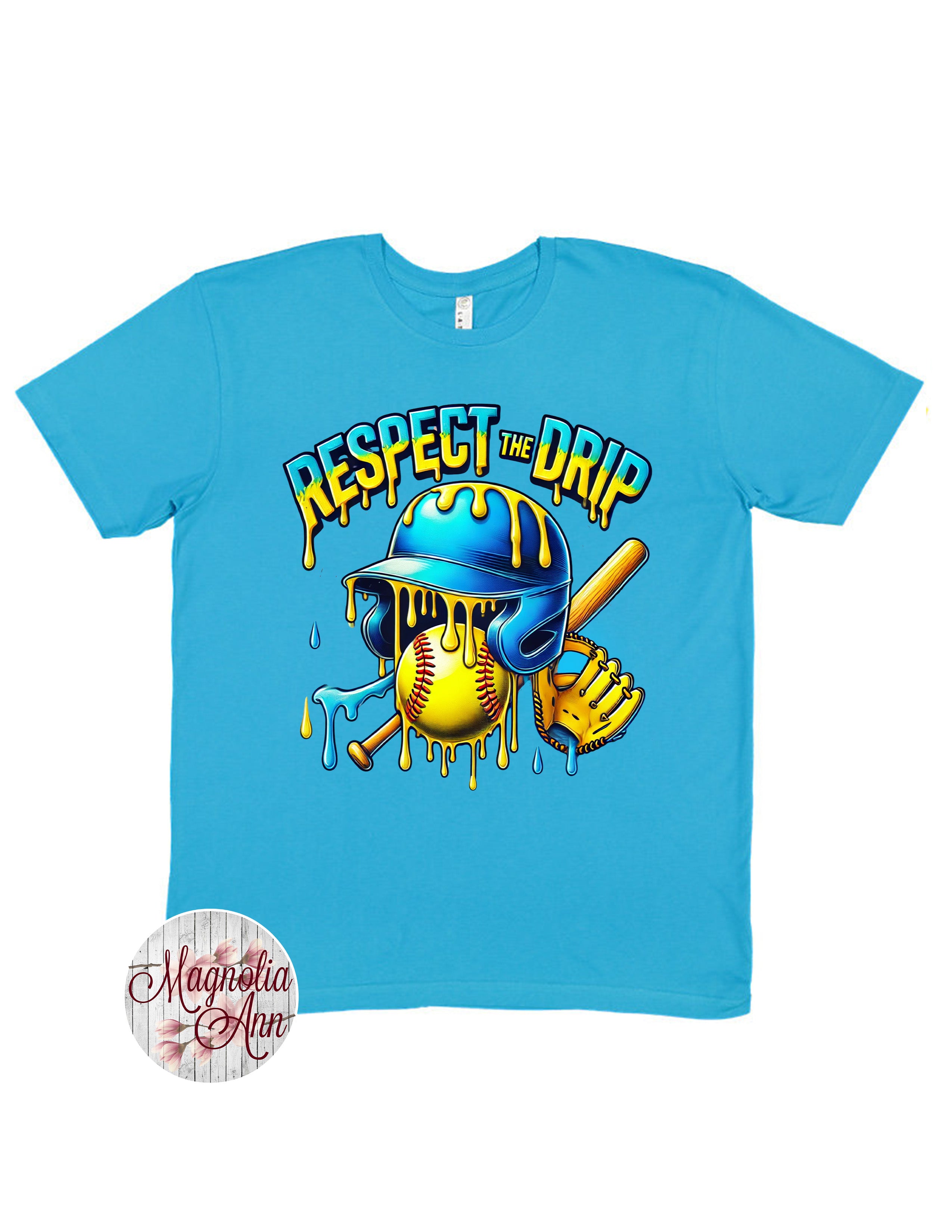 Softball Respect the Drip Graphic T-Shirt