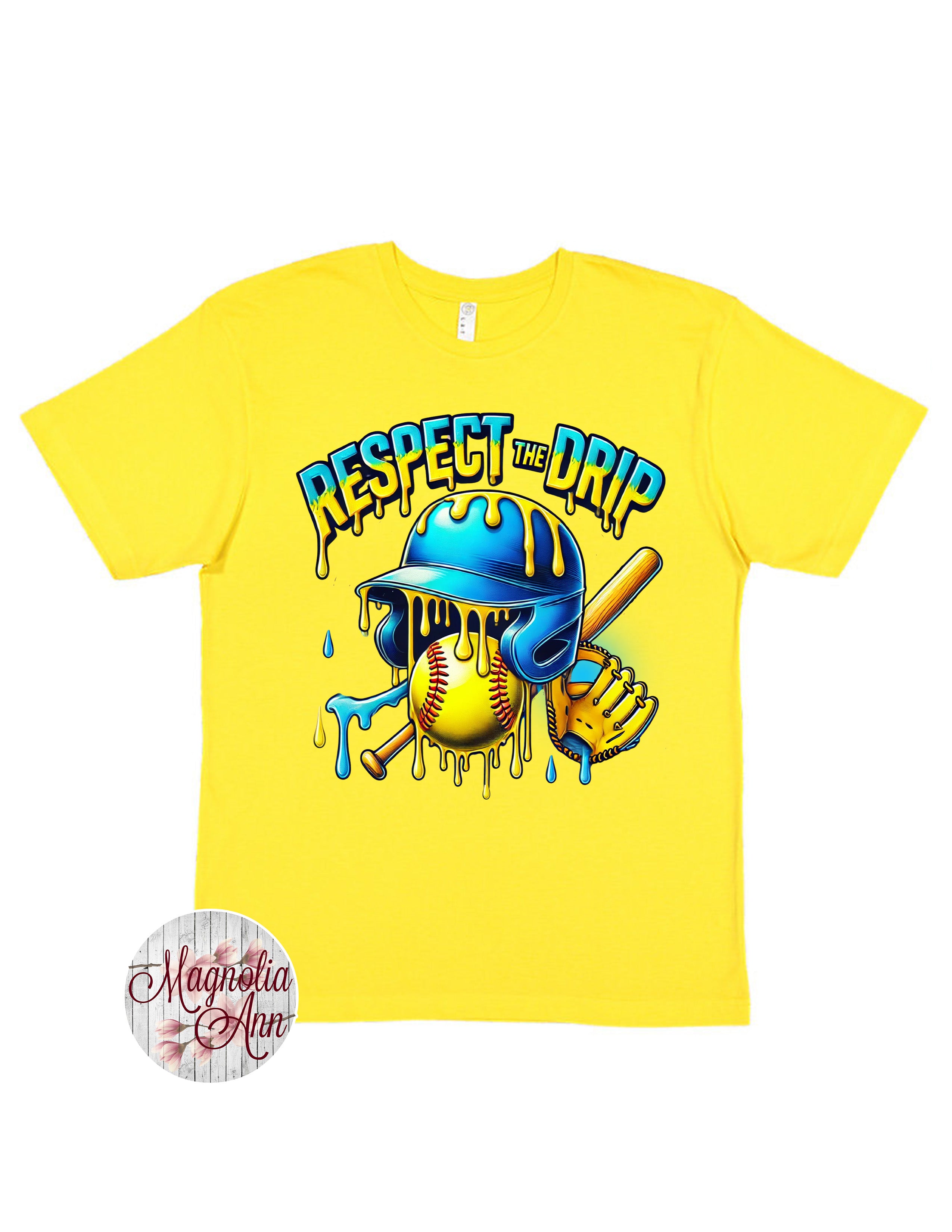 Softball Respect the Drip Graphic T-Shirt