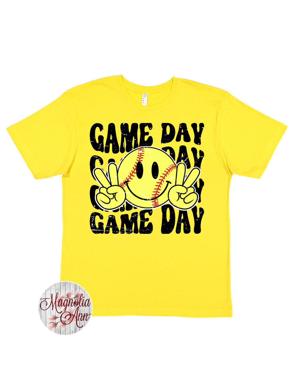 Game Day Softball Smiley T-Shirt