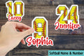 Custom Softball Name and Number Sticker