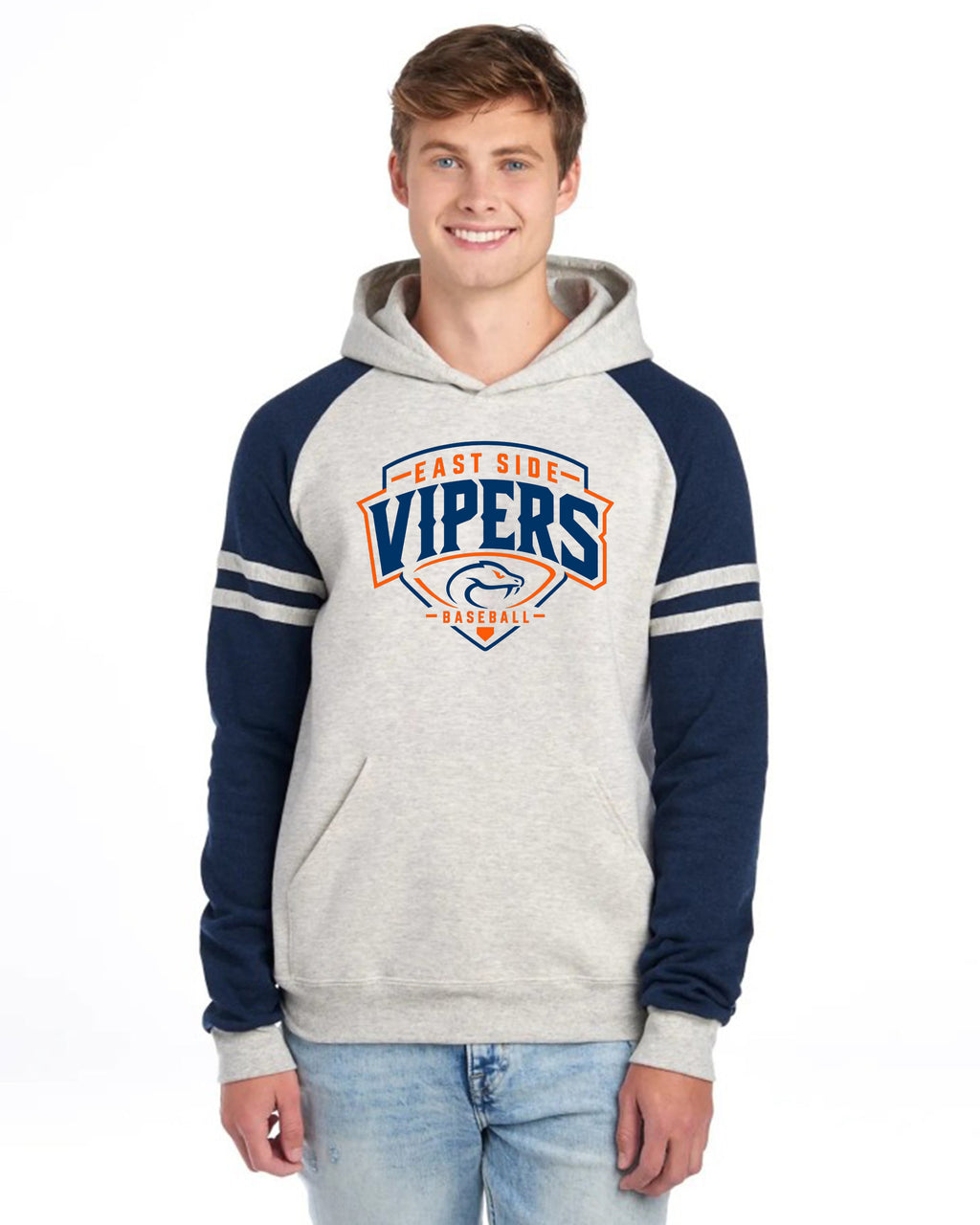 Unisex Varsity Color-Block Hooded Sweatshirt