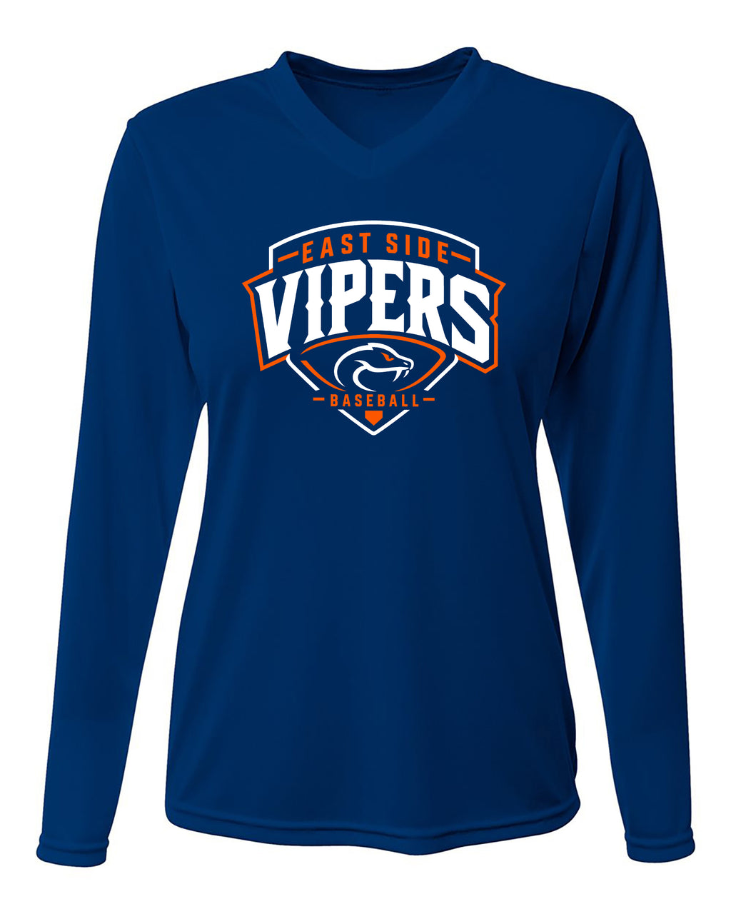 Vipers Women's V-Neck Long Sleeve Moisture Wicking T-Shirt