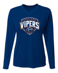 Vipers Women's V-Neck Long Sleeve Moisture Wicking T-Shirt