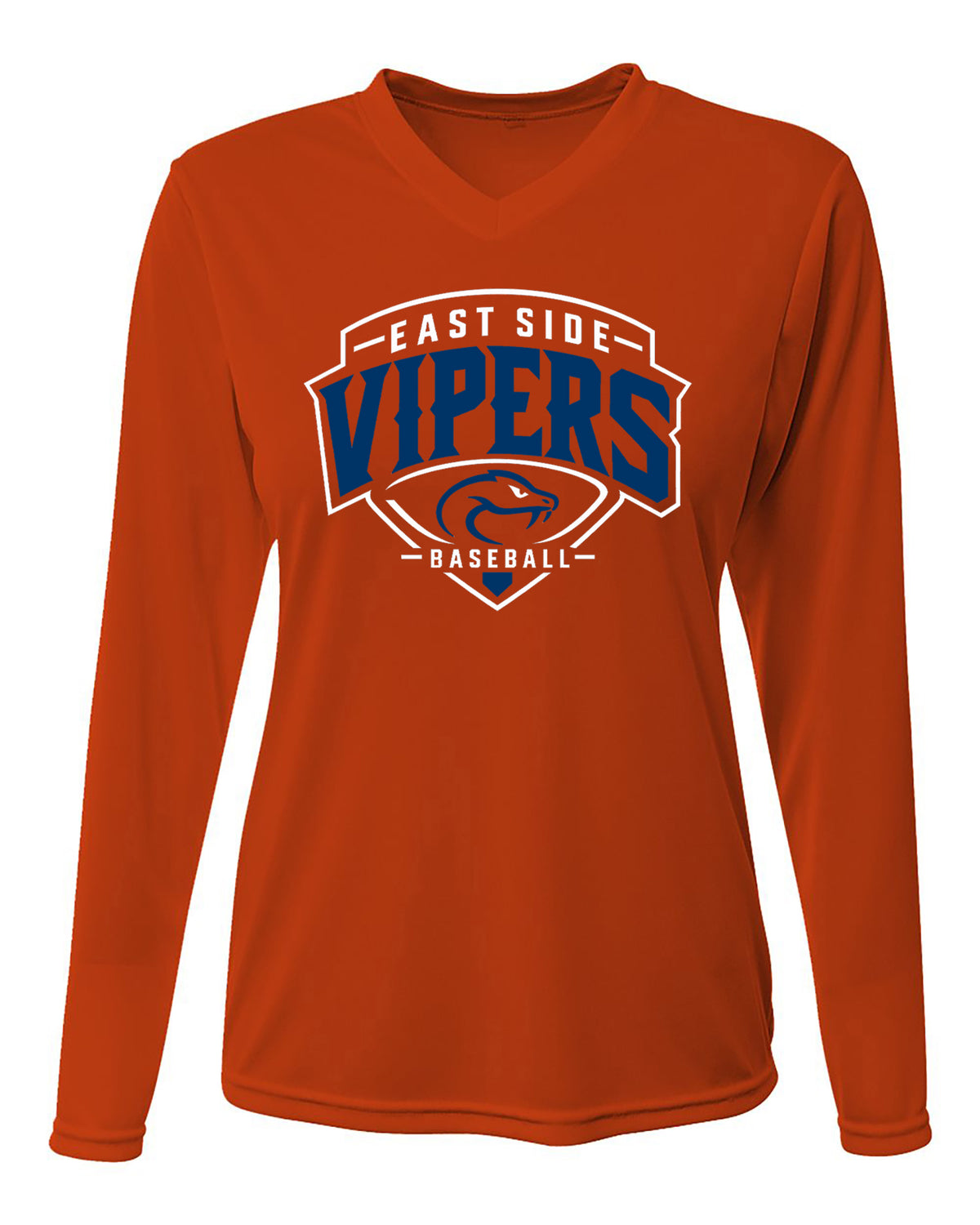 Vipers Women's V-Neck Long Sleeve Moisture Wicking T-Shirt
