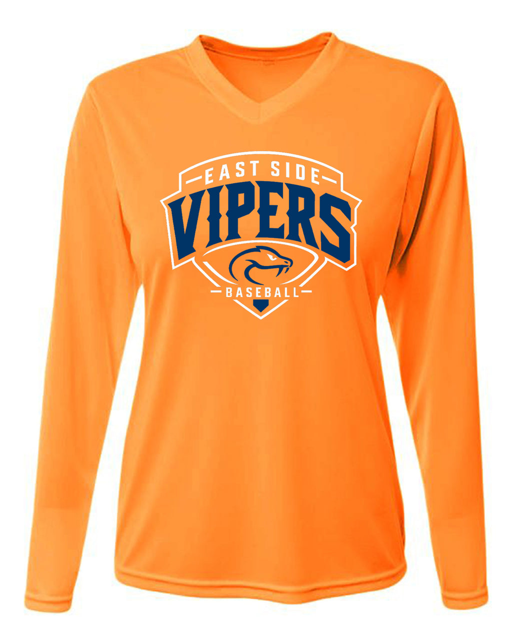 Vipers Women's V-Neck Long Sleeve Moisture Wicking T-Shirt