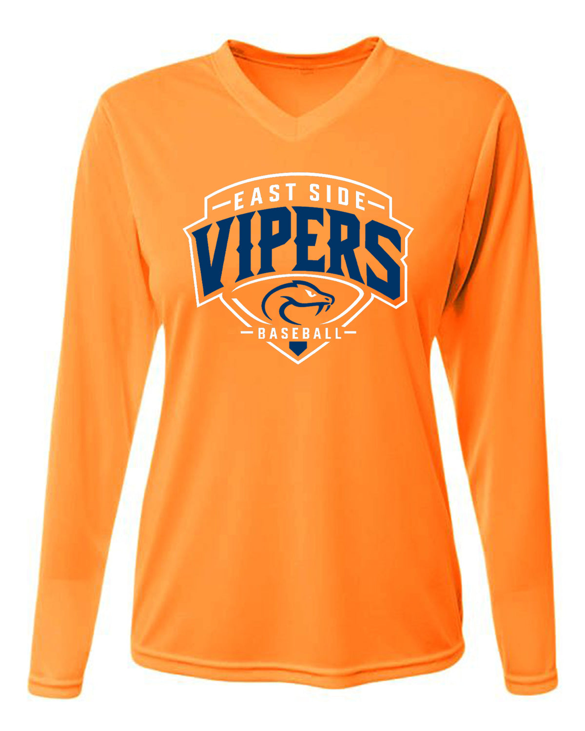 Vipers Women's V-Neck Long Sleeve Moisture Wicking T-Shirt