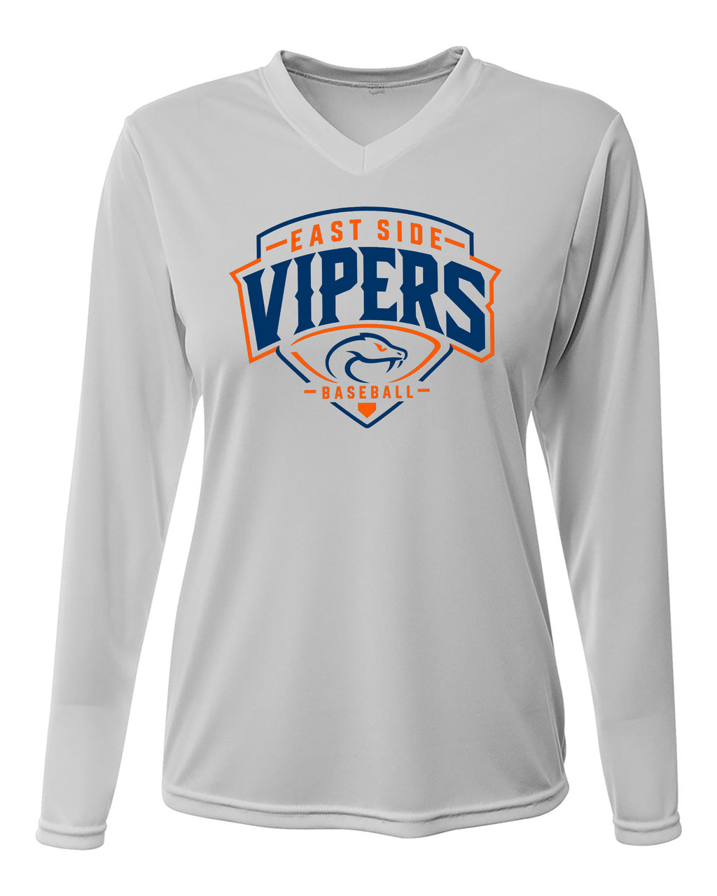 Vipers Women's V-Neck Long Sleeve Moisture Wicking T-Shirt