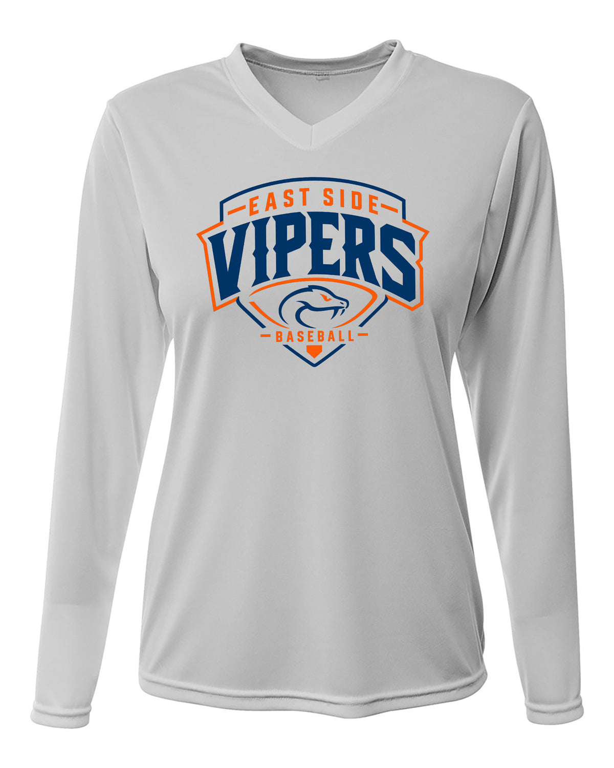 Vipers Women's V-Neck Long Sleeve Moisture Wicking T-Shirt