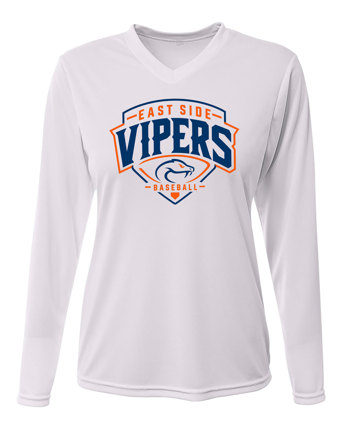 Vipers Women's V-Neck Long Sleeve Moisture Wicking T-Shirt