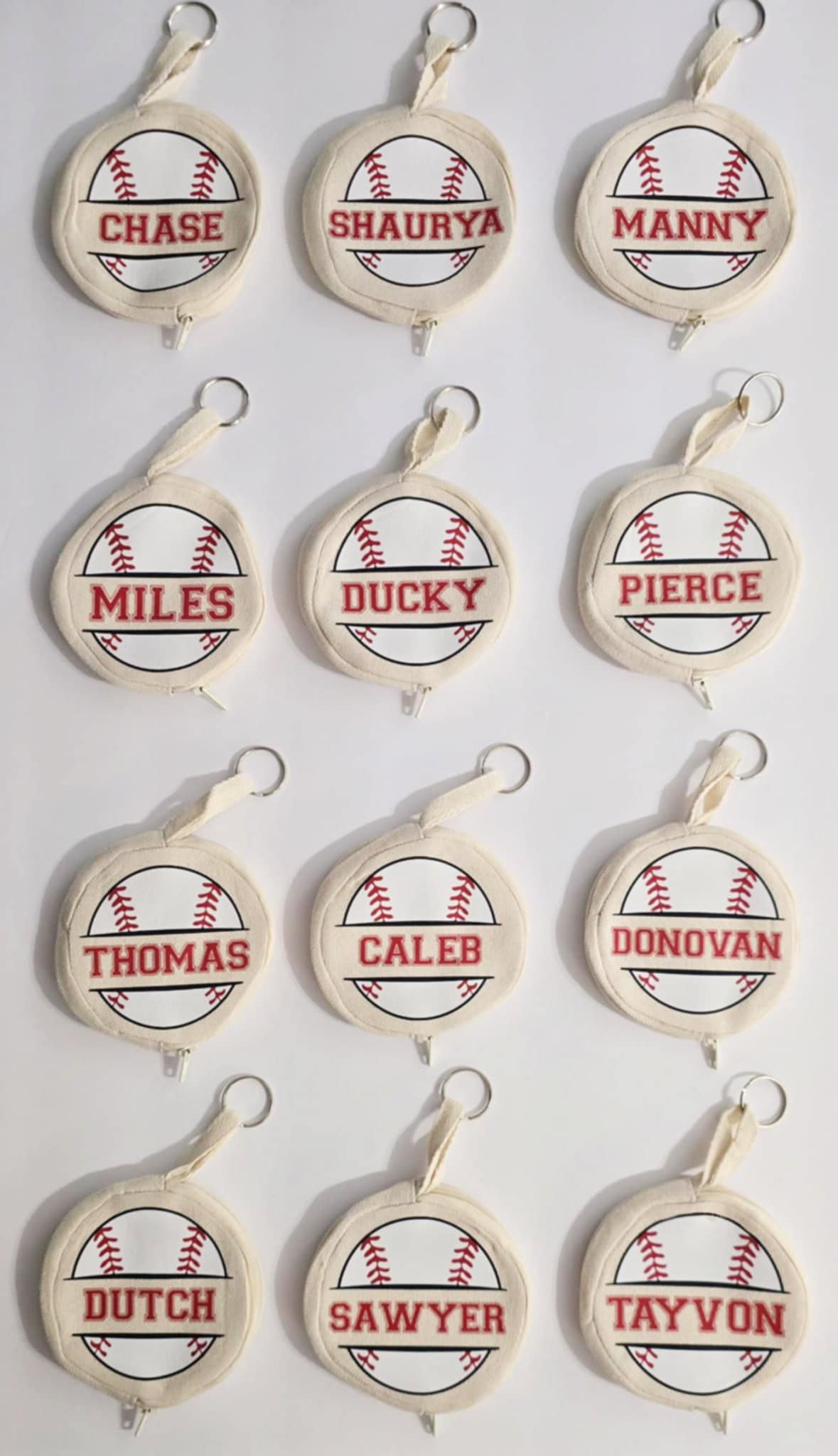 Custom Circle Baseball Zipper Pouch