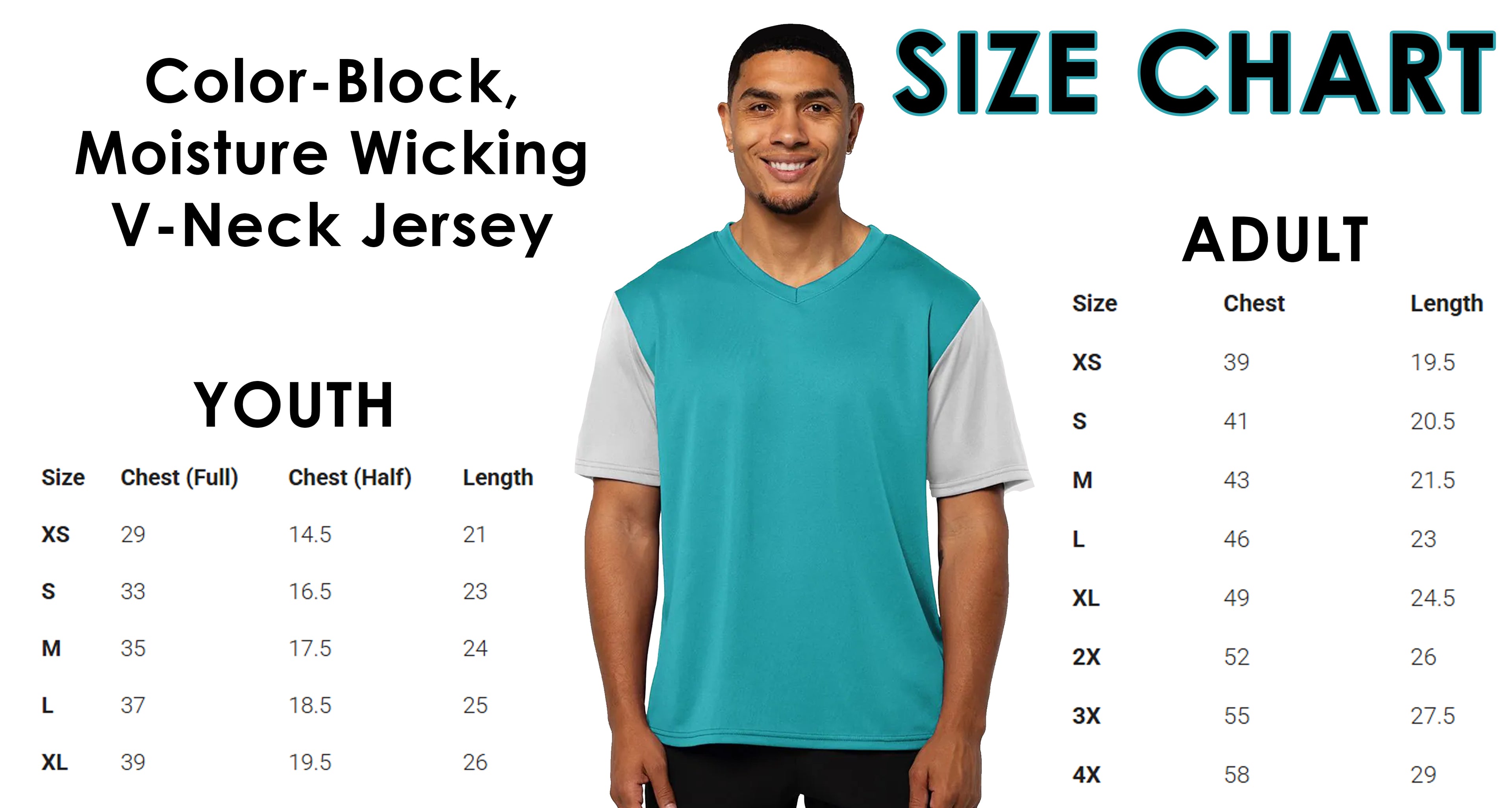 Custom Adult Unisex Moisture Wicking Color Block V-Neck Jersey