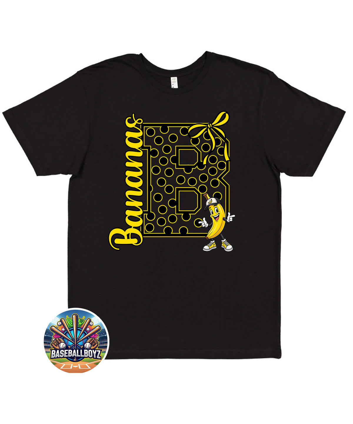 Bananas Bow Mascot Team Graphic T-Shirt
