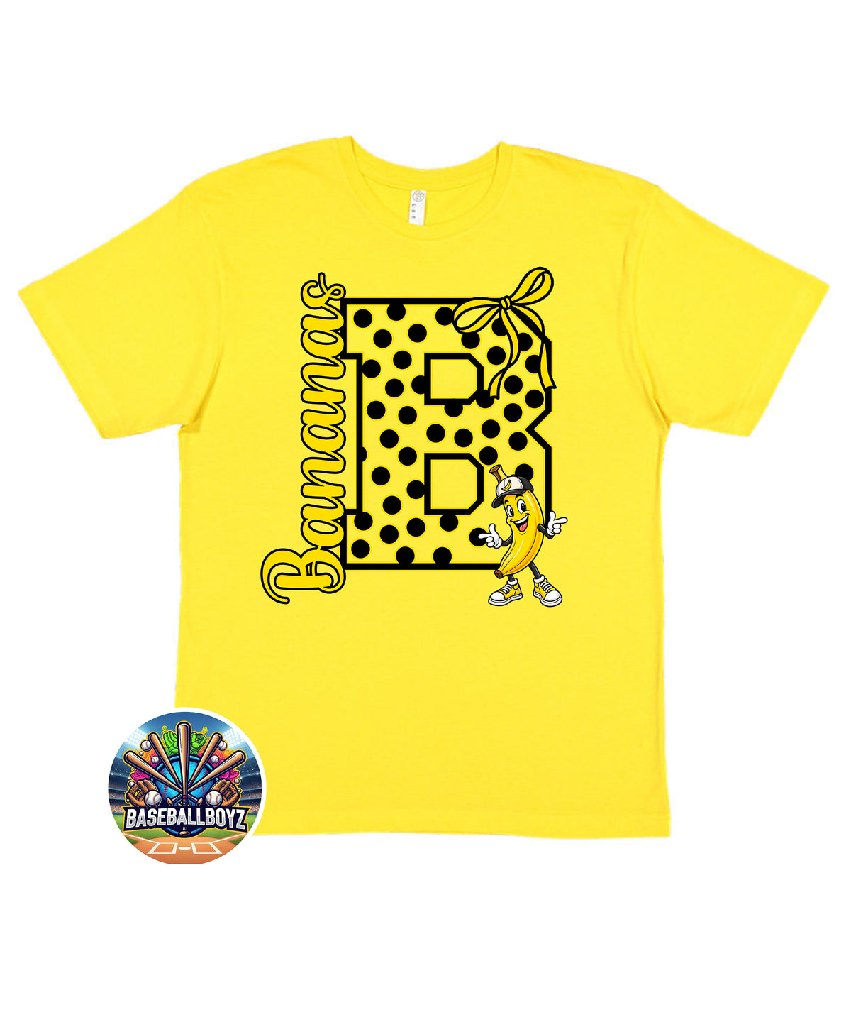Bananas Bow Mascot Team Graphic T-Shirt