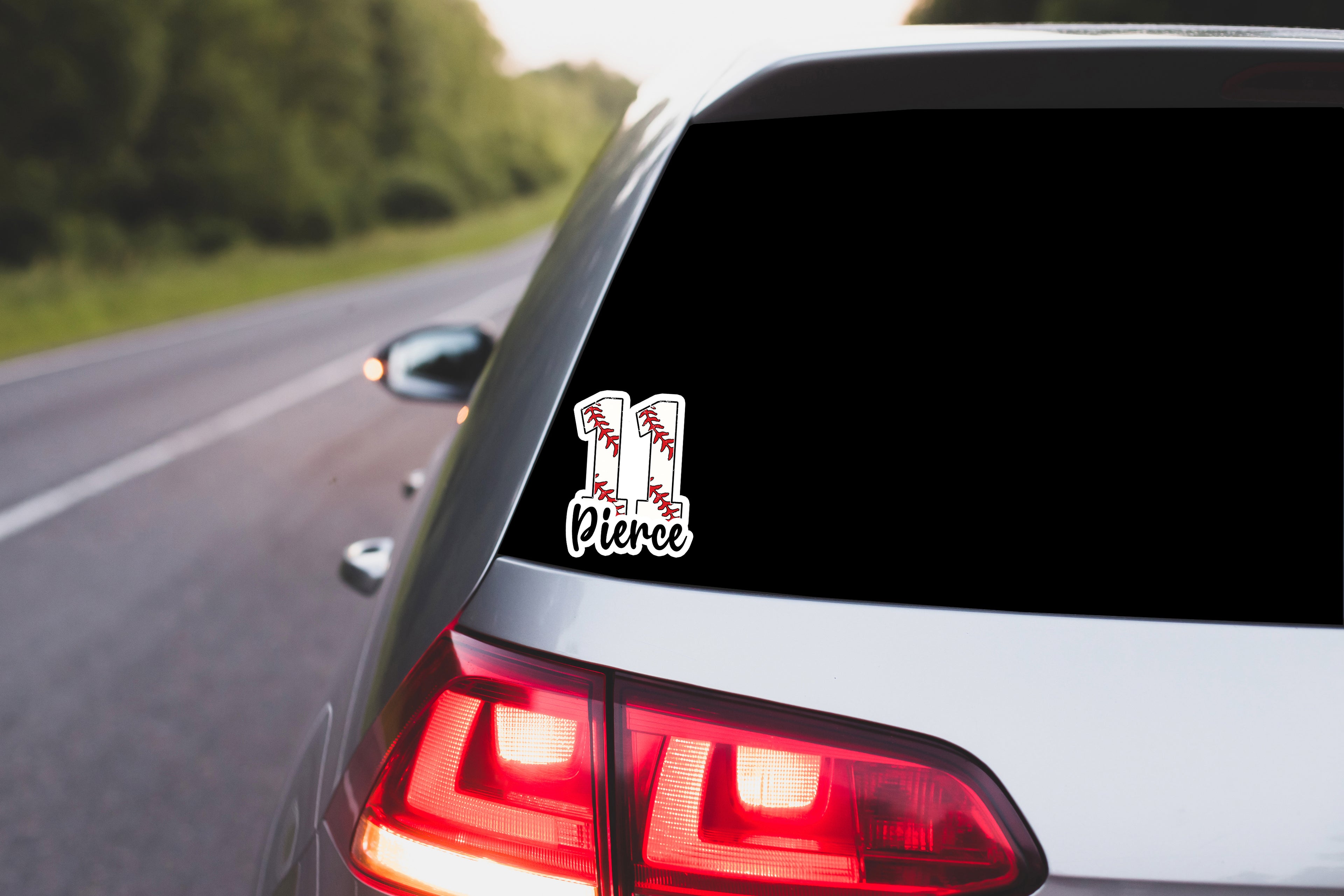 Custom Baseball Name and Number Sticker