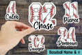 Custom Baseball Name and Number Sticker