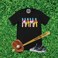 Mama Baseball Softball Ice Cream Drip Checkered T-Shirt
