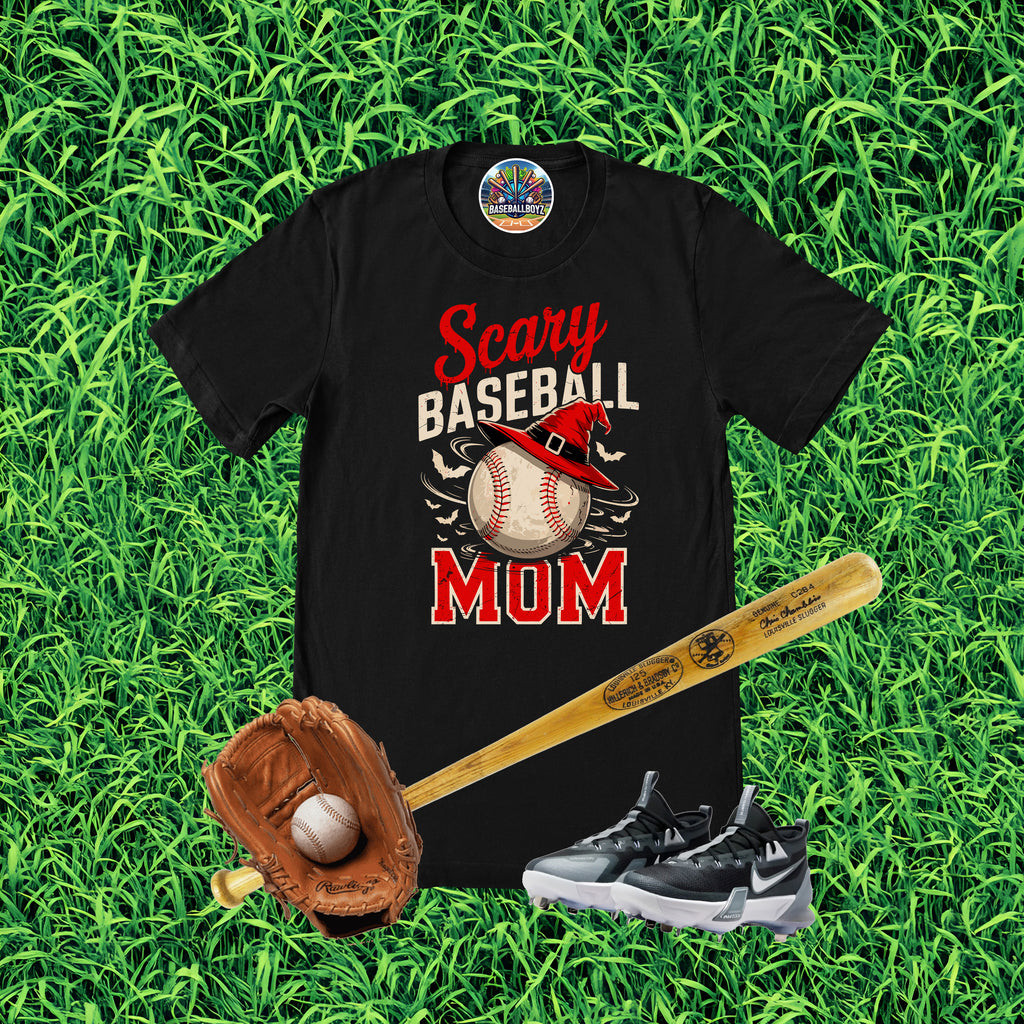 Scary Baseball Mom Halloween Graphic T-Shirt