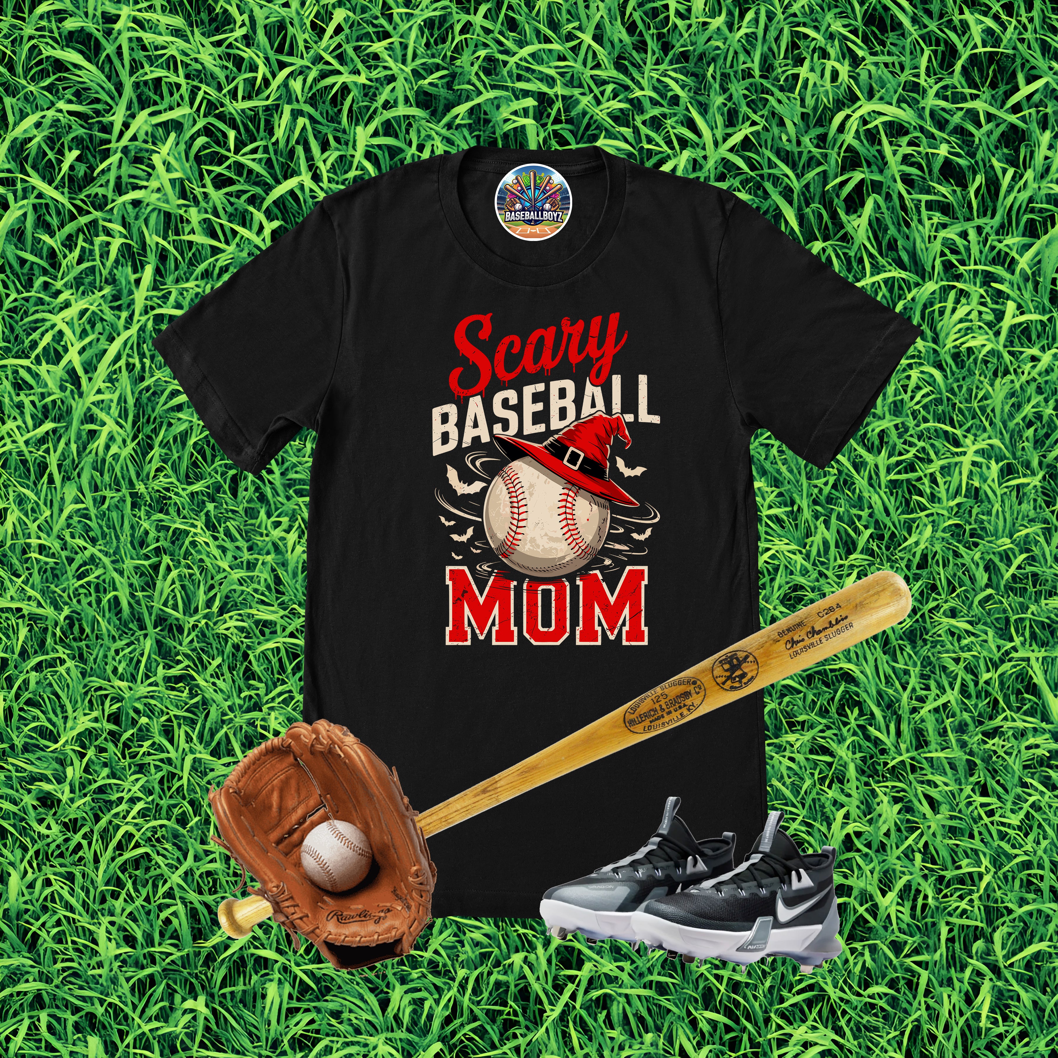 Scary Baseball Mom Halloween Graphic T-Shirt