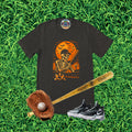 Baseball Skeleton Batting Halloween Graphic T-Shirt