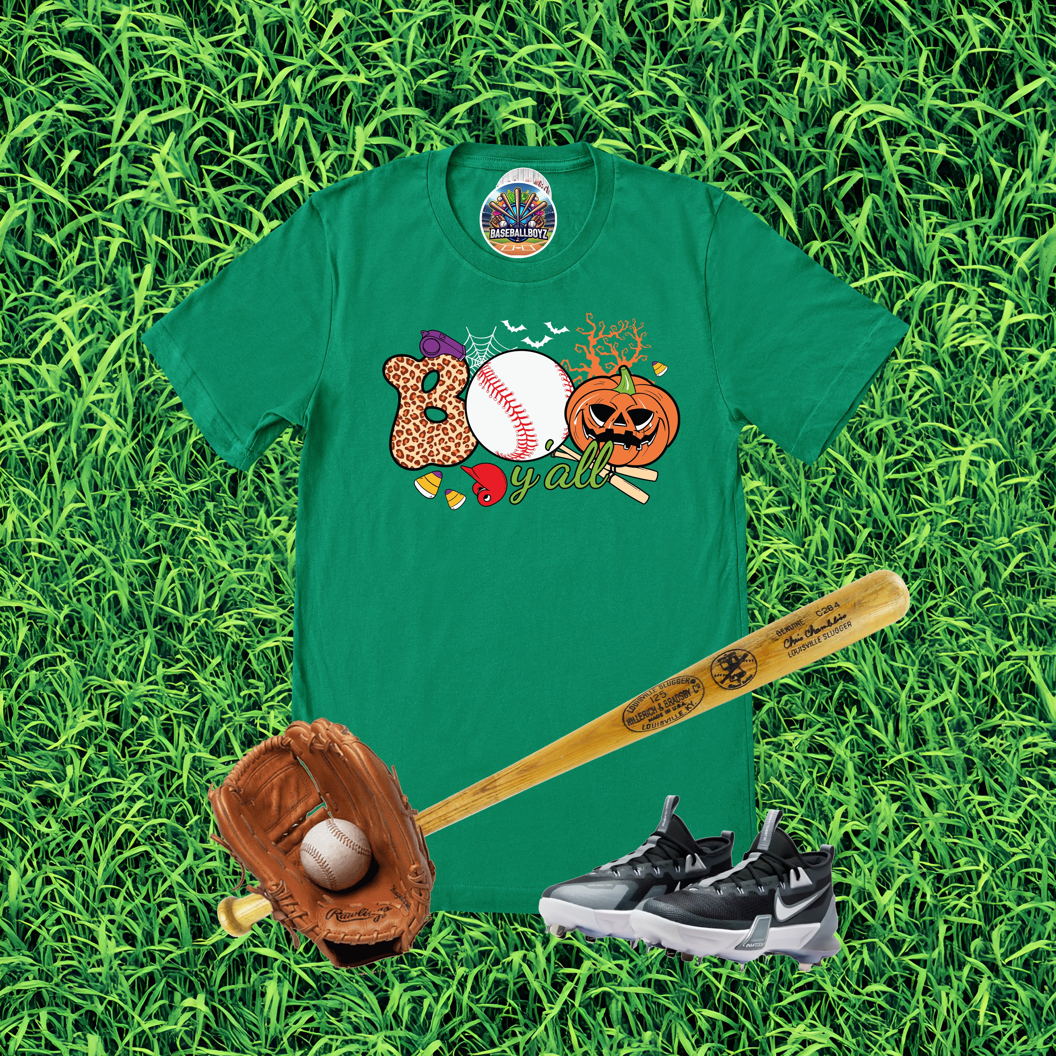 Boo Y'all Baseball Halloween Graphic T-Shirt