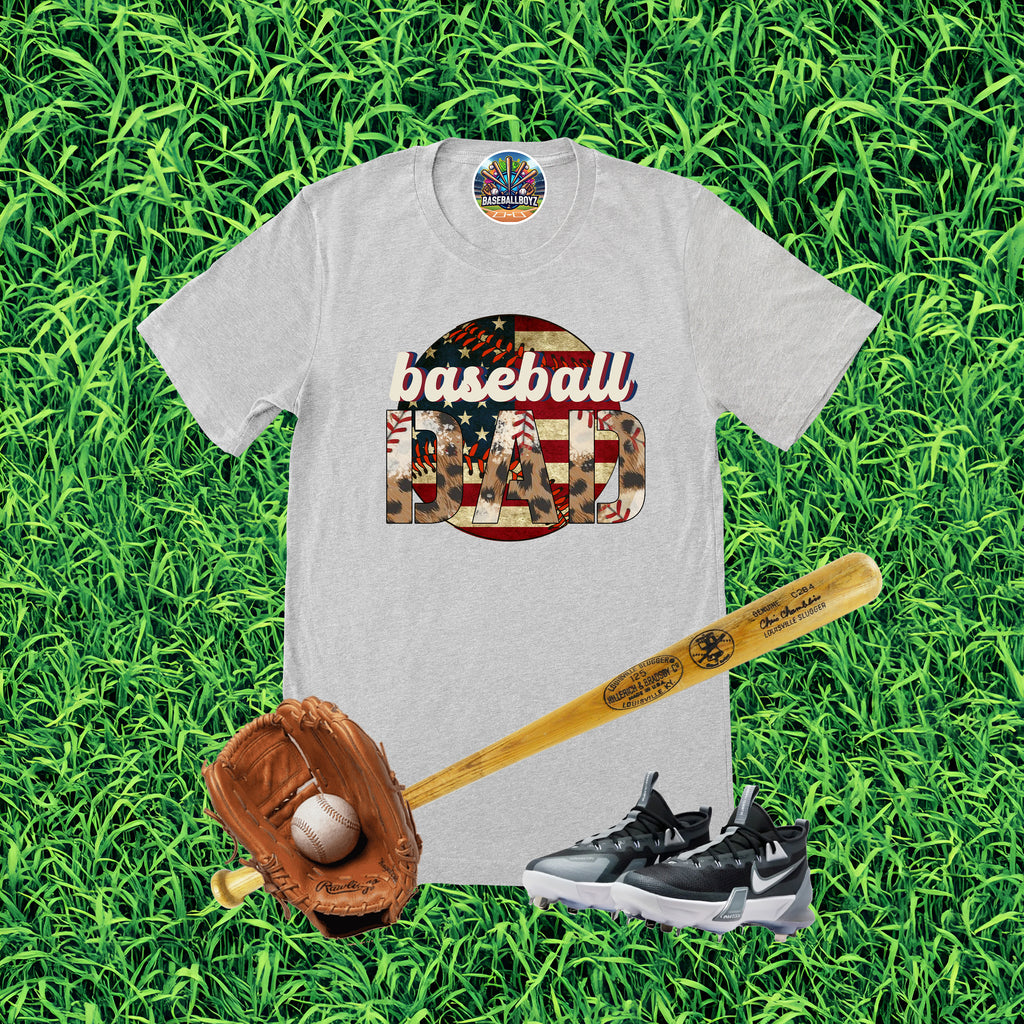 Patriotic Baseball Dad T-Shirt