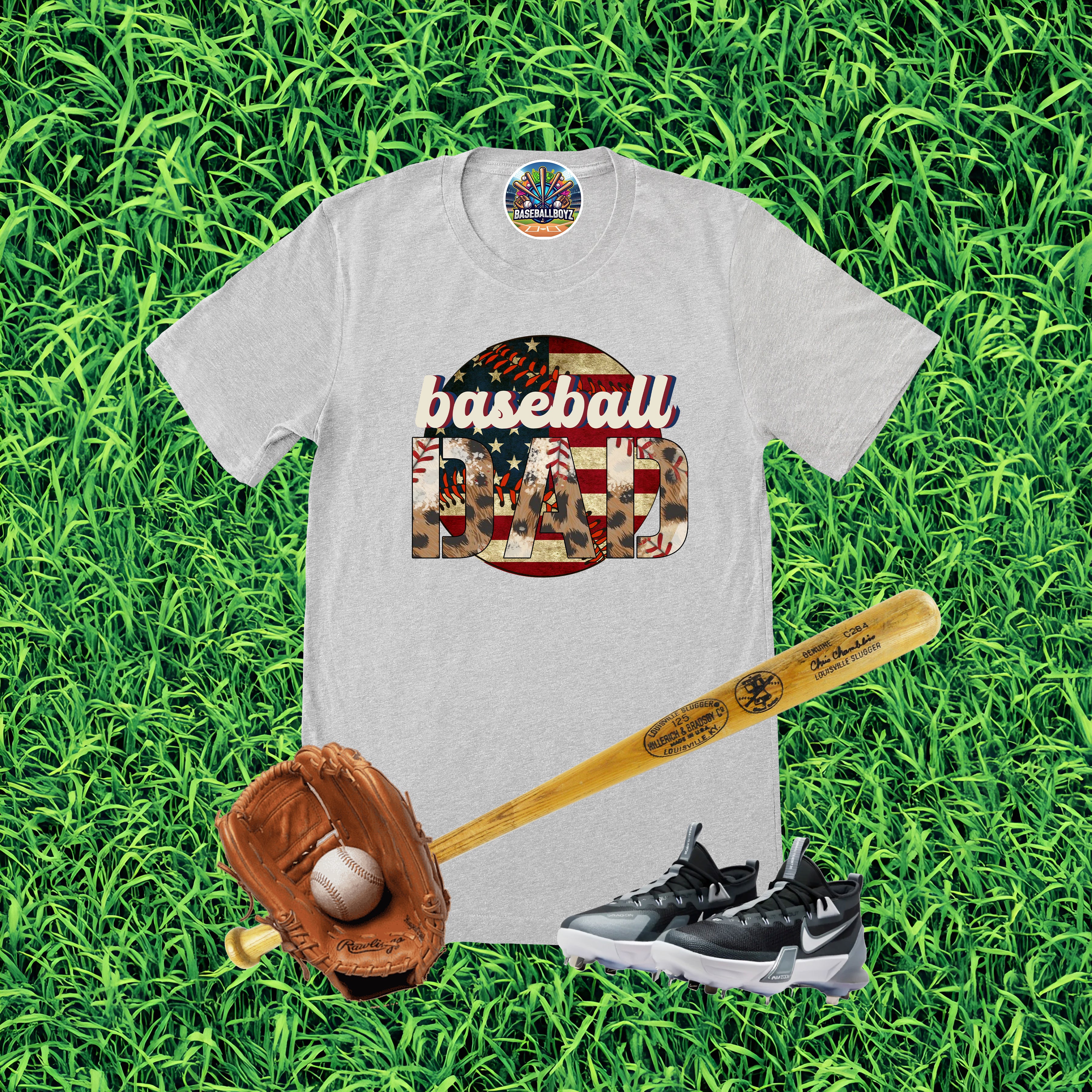 Patriotic Baseball Dad T-Shirt