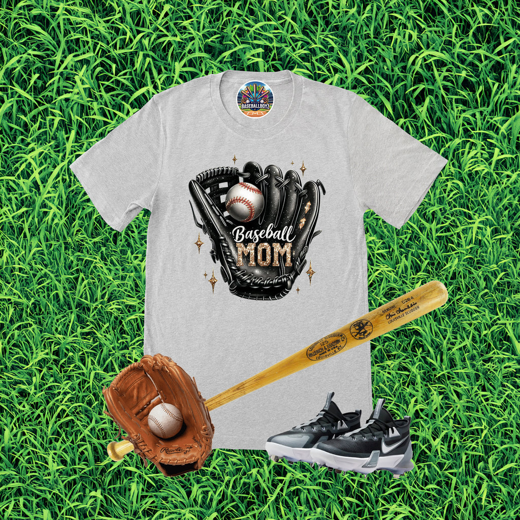 Baseball Mom Glove Graphic T-Shirt