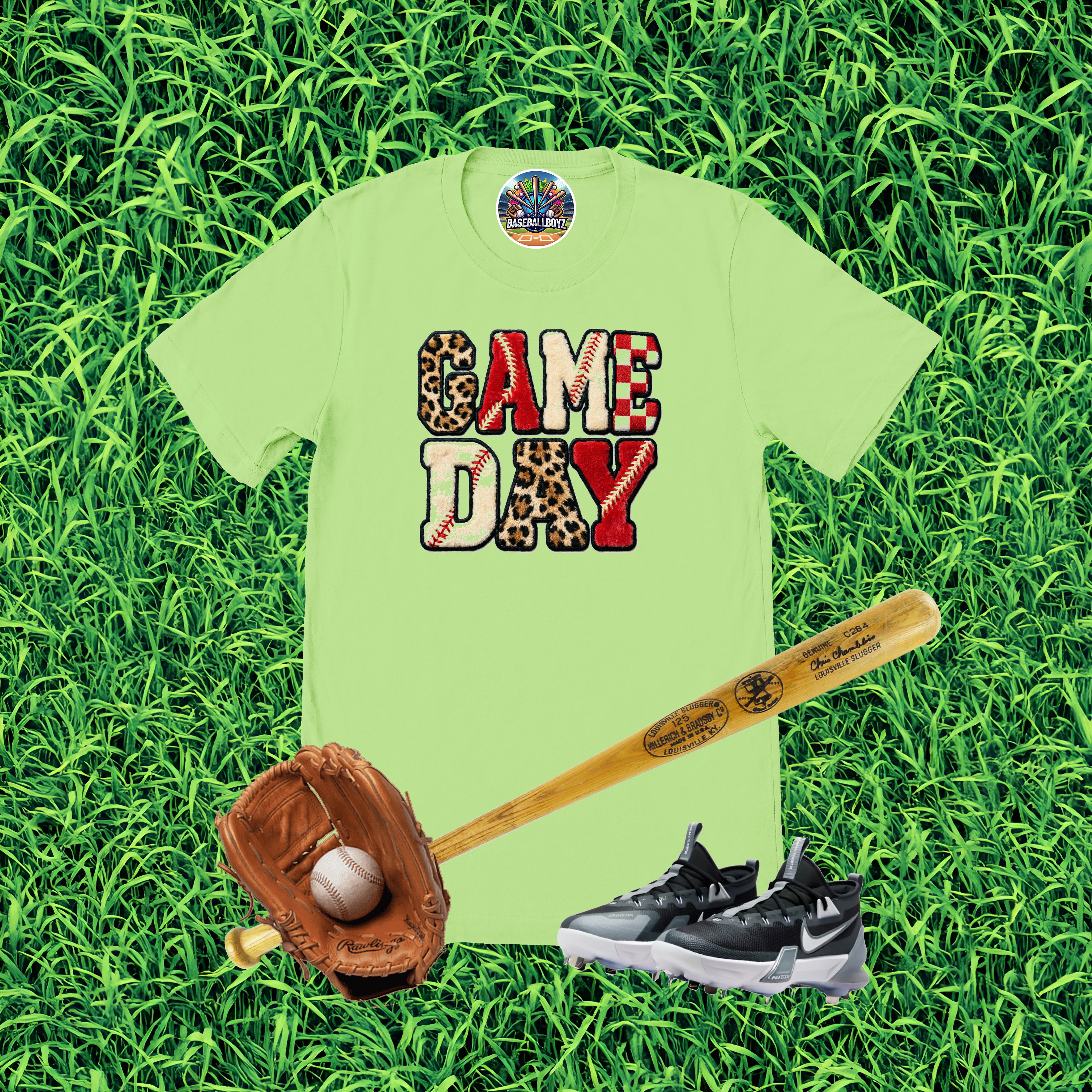 Game Day Faux Patch Baseball Graphic T-Shirt