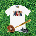 Baseball Mama Faux Patch Graphic T-Shirt