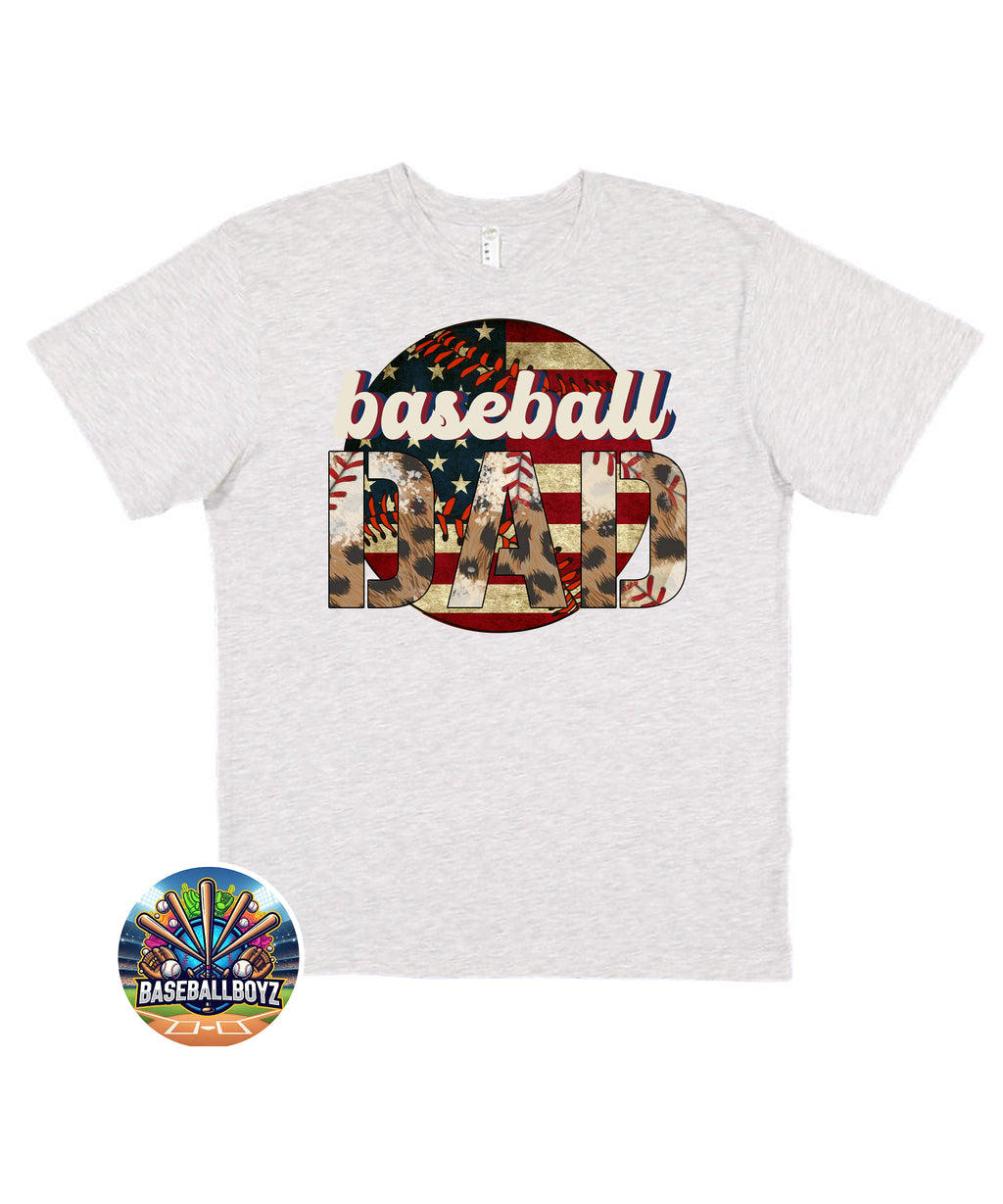 Patriotic Baseball Dad T-Shirt