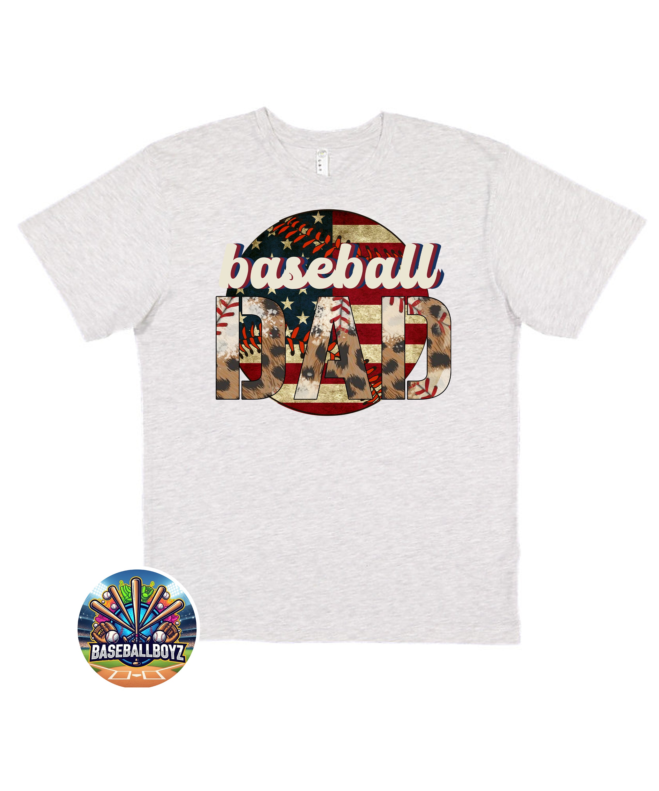 Patriotic Baseball Dad T-Shirt
