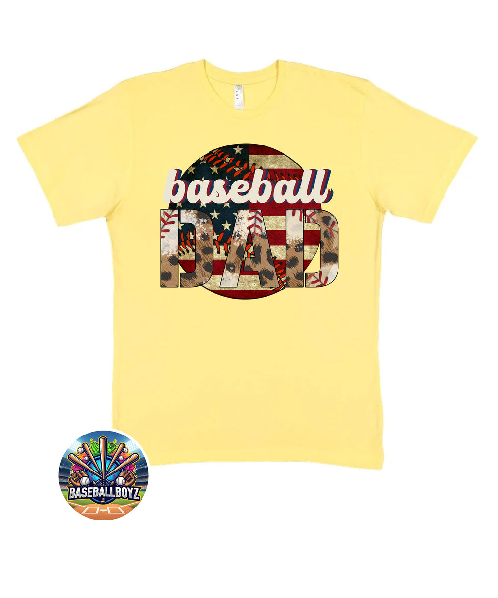 Patriotic Baseball Dad T-Shirt