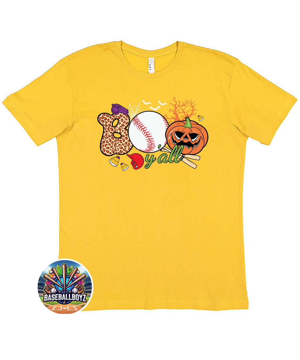 Boo Y'all Baseball Halloween Graphic T-Shirt