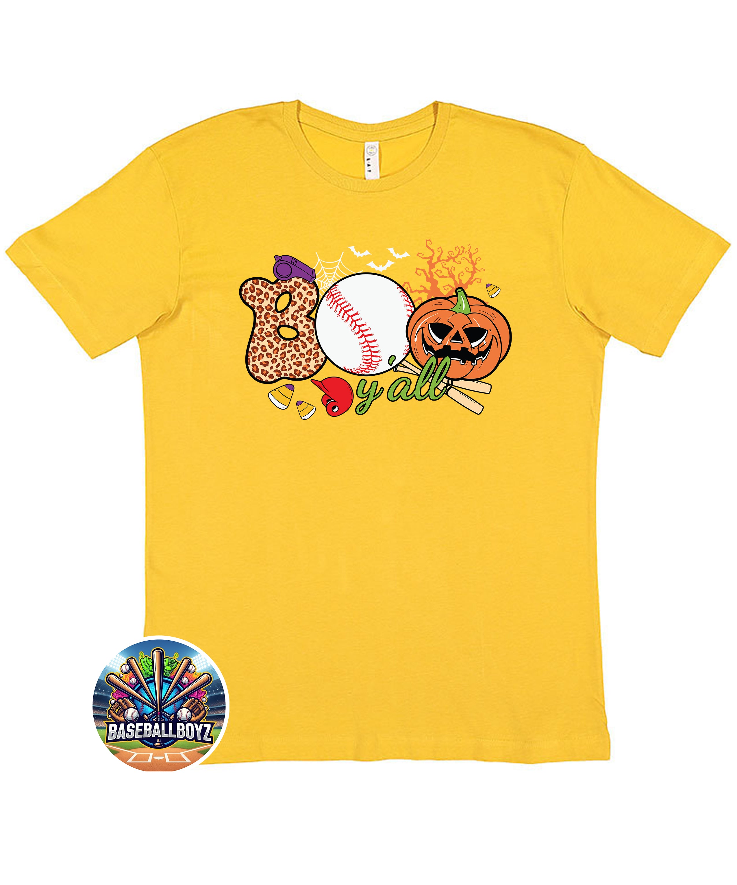 Boo Y'all Baseball Halloween Graphic T-Shirt
