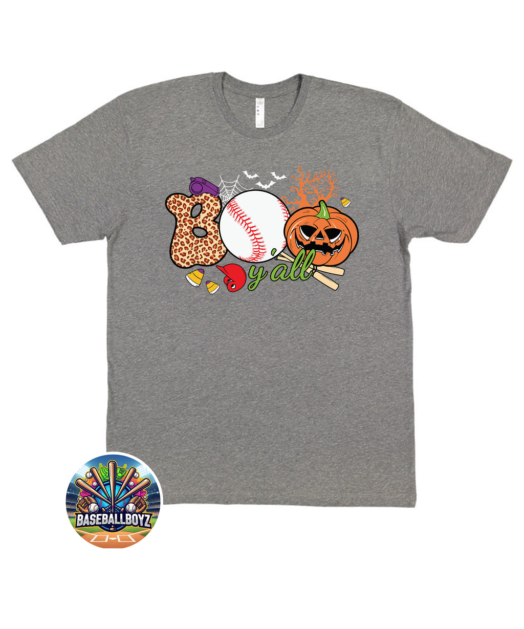 Boo Y'all Baseball Halloween Graphic T-Shirt